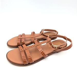 Bella Vita Ira-Italy Croco Print Strappy Sandal Women's Brown Size US9N EU40